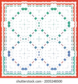 Decorative color ceramic talavera tiles. Vector seamless pattern collage. Original design. Red folk ethnic ornament for print, web background, surface texture, towels, pillows, wallpaper.