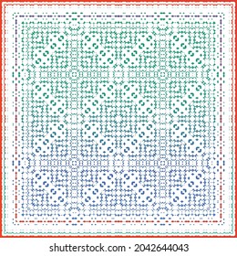 Decorative color ceramic talavera tiles. Vector seamless pattern collage. Original design. Red folk ethnic ornament for print, web background, surface texture, towels, pillows, wallpaper.