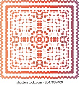 Decorative color ceramic talavera tiles. Geometric design. Vector seamless pattern texture. Red folk ethnic ornament for print, web background, surface texture, towels, pillows, wallpaper.