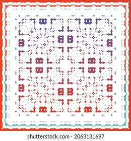 Decorative color ceramic talavera tiles. Vector seamless pattern collage. Original design. Red folk ethnic ornament for print, web background, surface texture, towels, pillows, wallpaper.