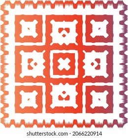 Decorative color ceramic talavera tiles. Geometric design. Vector seamless pattern texture. Red folk ethnic ornament for print, web background, surface texture, towels, pillows, wallpaper.