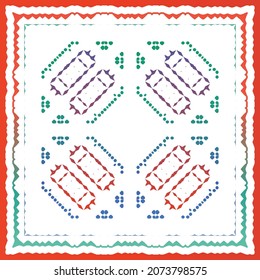 Decorative color ceramic talavera tiles. Vector seamless pattern collage. Original design. Red folk ethnic ornament for print, web background, surface texture, towels, pillows, wallpaper.