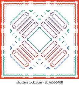Decorative color ceramic talavera tiles. Vector seamless pattern collage. Original design. Red folk ethnic ornament for print, web background, surface texture, towels, pillows, wallpaper.