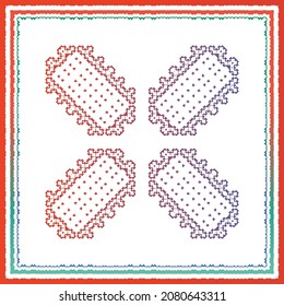 Decorative color ceramic talavera tiles. Vector seamless pattern collage. Original design. Red folk ethnic ornament for print, web background, surface texture, towels, pillows, wallpaper.
