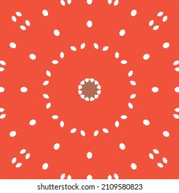 Decorative color ceramic talavera tiles. Bathroom design. Vector seamless pattern frame. Red folk ethnic ornament for print, web background, surface texture, towels, pillows, wallpaper.