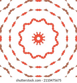 Decorative color ceramic talavera tiles. Stylish design. Vector seamless pattern frame. Red folk ethnic ornament for print, web background, surface texture, towels, pillows, wallpaper.