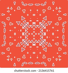 Decorative color ceramic talavera tiles. Vector seamless pattern collage. Original design. Red folk ethnic ornament for print, web background, surface texture, towels, pillows, wallpaper.