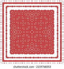 Decorative color ceramic talavera tiles. Colored design. Vector seamless pattern flyer. Red folk ethnic ornament for print, web background, surface texture, towels, pillows, wallpaper.