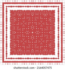 Decorative color ceramic talavera tiles. Colored design. Vector seamless pattern flyer. Red folk ethnic ornament for print, web background, surface texture, towels, pillows, wallpaper.