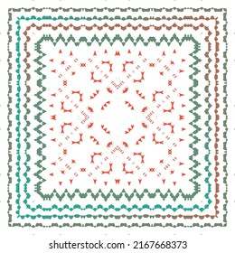 Decorative color ceramic talavera tiles. Vector seamless pattern collage. Original design. Red folk ethnic ornament for print, web background, surface texture, towels, pillows, wallpaper.