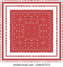Decorative color ceramic talavera tiles. Colored design. Vector seamless pattern flyer. Red folk ethnic ornament for print, web background, surface texture, towels, pillows, wallpaper.