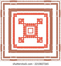 Decorative color ceramic talavera tiles. Bathroom design. Vector seamless pattern texture. Red folk ethnic ornament for print, web background, surface texture, towels, pillows, wallpaper.