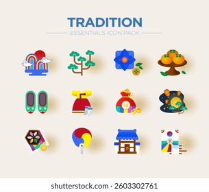Decorative color icons for tradition