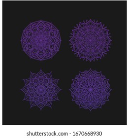 decorative color mandala ornament set