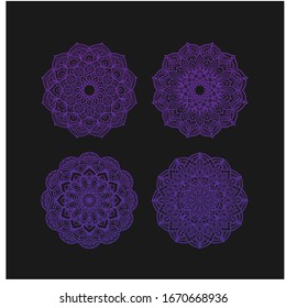 decorative color mandala ornament set