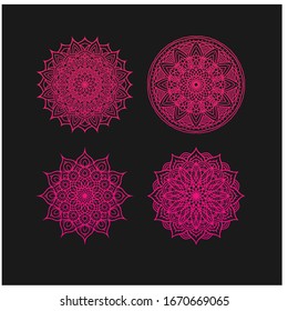decorative color mandala ornament set