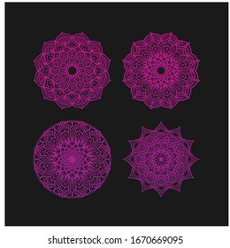 decorative color mandala ornament set