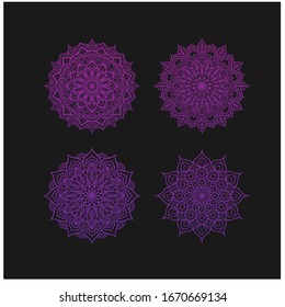 decorative color mandala ornament set