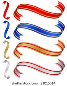 Decorative color ribbon banner. Vector illustration.