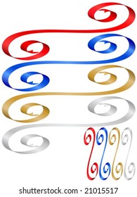 Decorative color ribbon banner. Vector illustration.