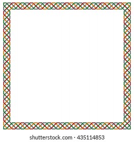 Decorative color square frame, Arabic, oriental style. 