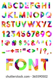 Decorative colored alphabet isolated on the white background. Vector illustration.