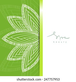 Decorative colored card with flower for your design