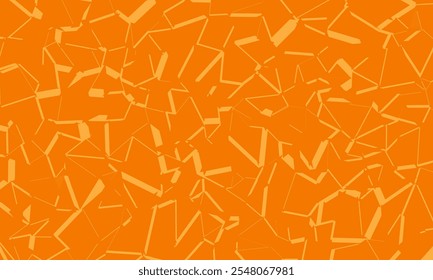 Decorative colored chaotic line pattern. Orange abstract background with polygons.