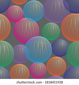 Decorative colored openwork spheres. Abstract image. Viector illustration