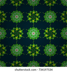 Decorative colored round ornament. Colorful mandala. Indian flower mandala. Anti-stress mandala. Oriental flourish vector. Yoga logo, background for meditation poster.