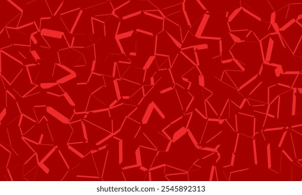 Decorative colored seamless line pattern. Scarlet red abstract geometric background texture
