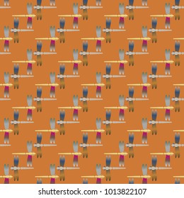 Decorative colored seamless pattern with cute dragonfly. Vintage background with many dragonflies silhouettes for your design.