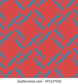 Decorative colored seamless pattern with cute dragonfly. Vintage background with many dragonflies silhouettes for your design.