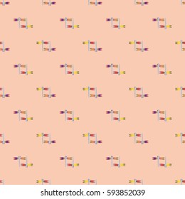 Decorative colored seamless pattern with cute dragonfly. Vintage background with many dragonflies silhouettes for your design.