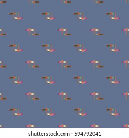 Decorative colored seamless pattern with cute dragonfly. Vintage background with many dragonflies silhouettes for your design.