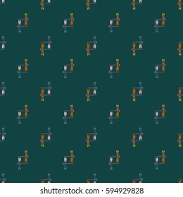 Decorative colored seamless pattern with cute dragonfly. Vintage background with many dragonflies silhouettes for your design.