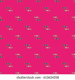 Decorative colored seamless pattern with cute dragonfly. Vintage background with many dragonflies silhouettes for your design.