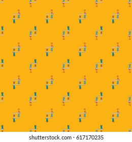 Decorative colored seamless pattern with cute dragonfly. Vintage background with many dragonflies silhouettes for your design.
