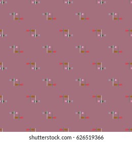 Decorative colored seamless pattern with cute dragonfly. Vintage background with many dragonflies silhouettes for your design.