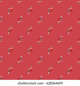 Decorative colored seamless pattern with cute dragonfly. Vintage background with many dragonflies silhouettes for your design.