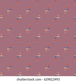 Decorative colored seamless pattern with cute dragonfly. Vintage background with many dragonflies silhouettes for your design.