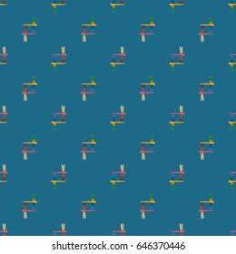 Decorative colored seamless pattern with cute dragonfly. Vintage background with many dragonflies silhouettes for your design.
