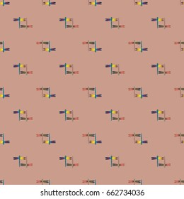 Decorative colored seamless pattern with cute dragonfly. Vintage background with many dragonflies silhouettes for your design.