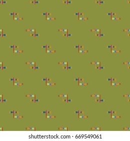 Decorative colored seamless pattern with cute dragonfly. Vintage background with many dragonflies silhouettes for your design.