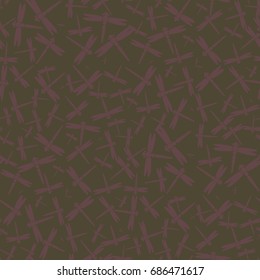 Decorative colored seamless pattern with cute dragonfly. Vintage background with many dragonflies silhouettes for your design.