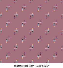 Decorative colored seamless pattern with cute dragonfly. Vintage background with many dragonflies silhouettes for your design.