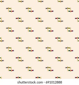 Decorative colored seamless pattern with cute dragonfly. Vintage background with many dragonflies silhouettes for your design.