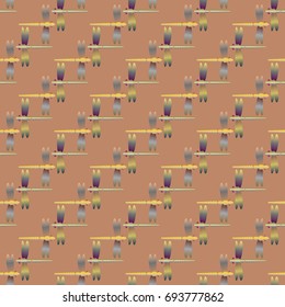 Decorative colored seamless pattern with cute dragonfly. Vintage background with many dragonflies silhouettes for your design.