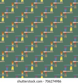 Decorative colored seamless pattern with cute dragonfly. Vintage background with many dragonflies silhouettes for your design.