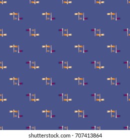 Decorative colored seamless pattern with cute dragonfly. Vintage background with many dragonflies silhouettes for your design.